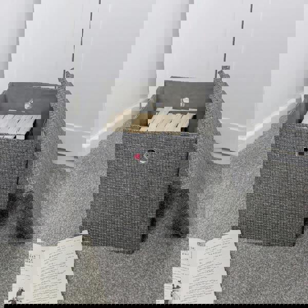 JVL Chroma Foldable Fabric Storage Cube with Lid for Home Organisation, Grey