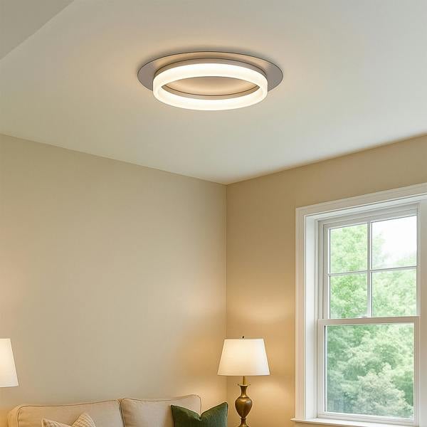 Silver LED Ceiling Flush