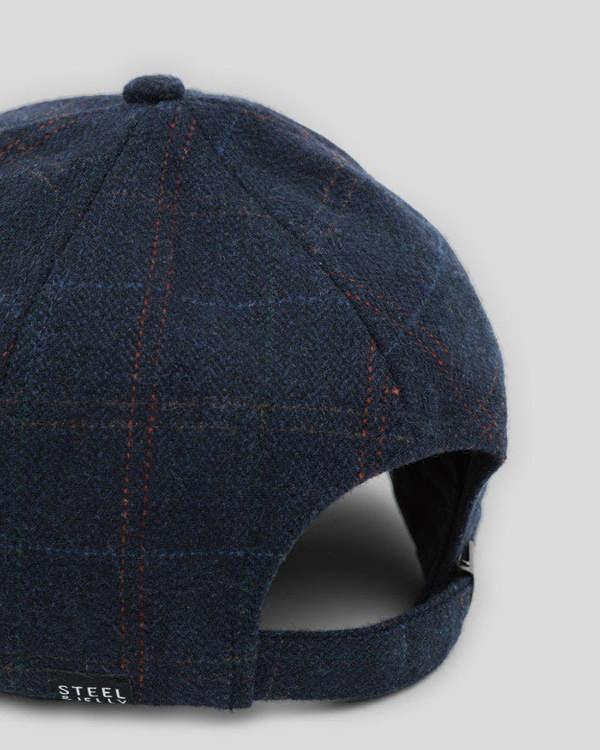 Steel & Jelly Navy Windowpane Check Baseball Cap