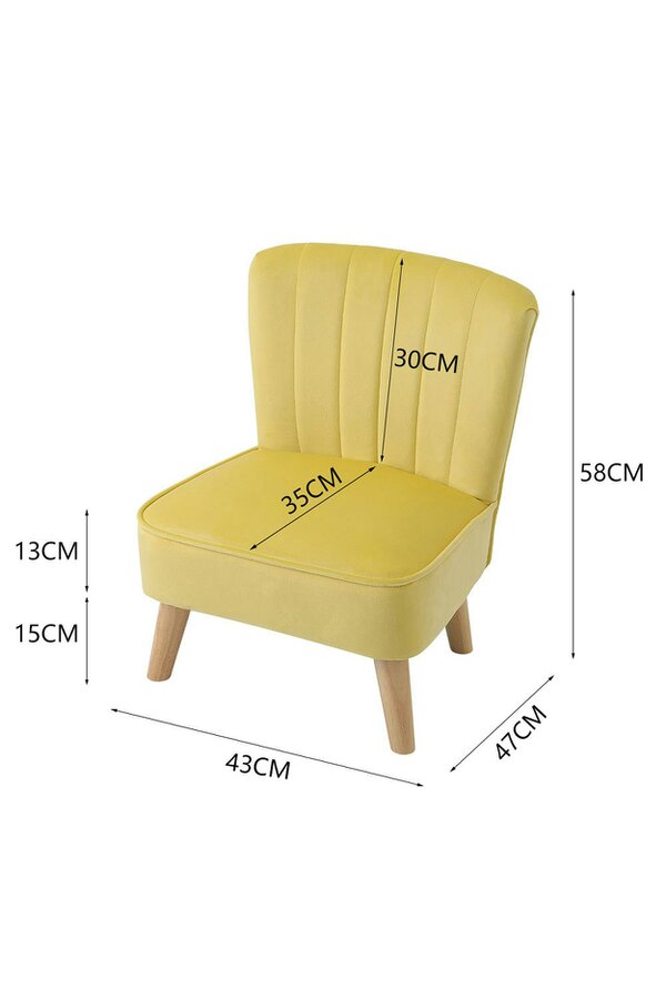 Living and Home Yellow Shell Back Velvet Upholstered Footstool