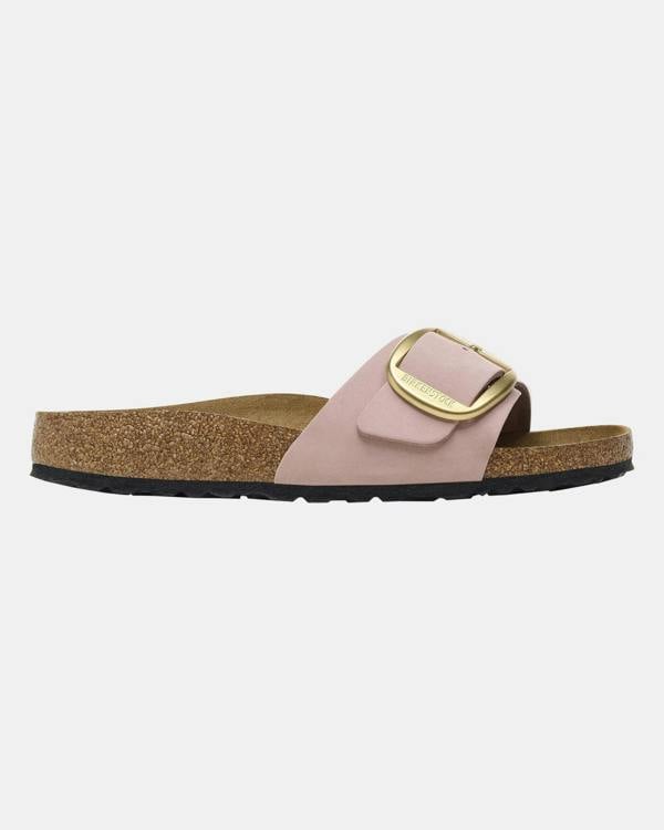 Birkenstock Madrid Big Buckle Womens Nubuck Leather Sandals - Soft Pink | CHO | Designer Womens Sandals