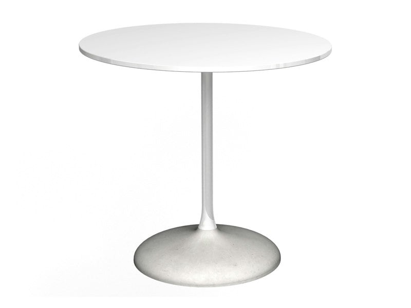 Circular Dining Table - Gloss White Top, Gloss White Column & Concrete Base by Gillmore British Design © GillmoreSPACE Ltd