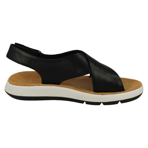 Clarks Ladies Clarks Unstructured Cross Detailed Wedge Heel Sandals Jemsa Cross