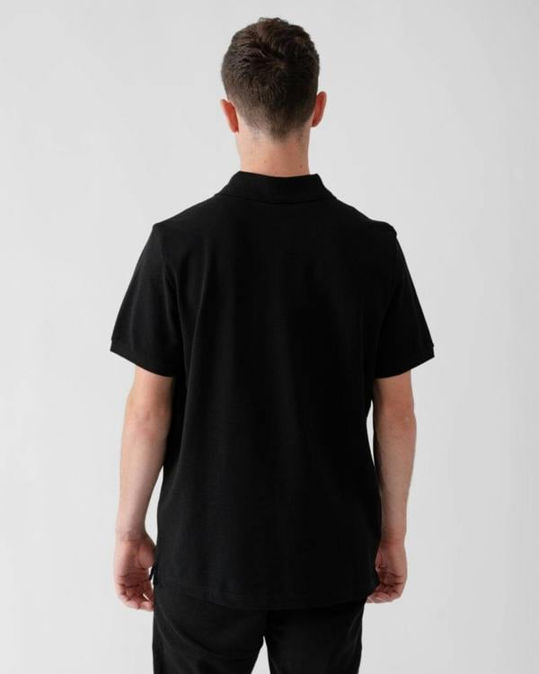 Moose Knuckles Everett Mens Polo Shirt - Black 292 - CHO - Designer Mens Short Sleeve Polo Shirts