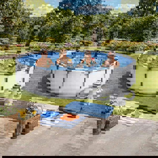 smartbies 5 in 1 Steel Pro 10FT Frame Swimming Pool With Filter Pump, Cover And Chlorine Dispenser