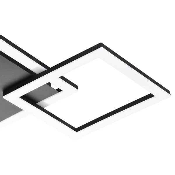 EGLO Paranday-Z Black Steel Smart Control, Colour Changing Ceiling Light, (L) 65cm