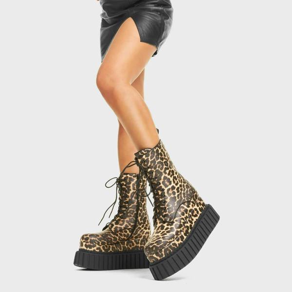 Lamoda Jungle Queen Brown Leopard Flat Shoes with Cushioned Comfort Stylish
