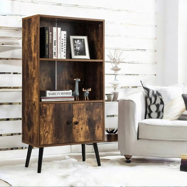 Rafaelo Mobilia 2 Tier Bookcase With Cupboard