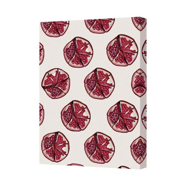 Benjamin Tate Design Pomegranate Slice Pattern Canvas Art Print Modern Wall Decor UK Handmade