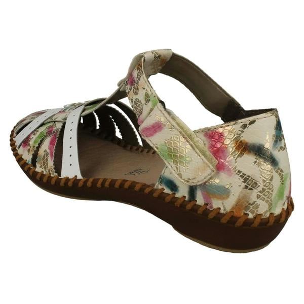 Rieker Ladies Rieker Cut Out Detailed T-Bar Summer Shoes M1650