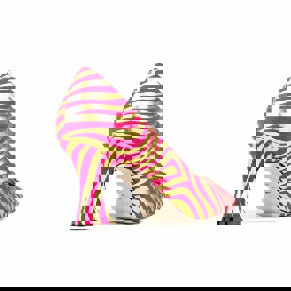 Embassy London Sophia Hollywood - Pink & Gold Stripes - Women’s gold foil zebra stripe Pointed Pump