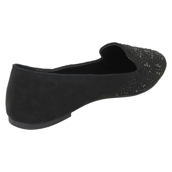 Spot On Ladies Spot On Flat Slipper Cut Ballerinas