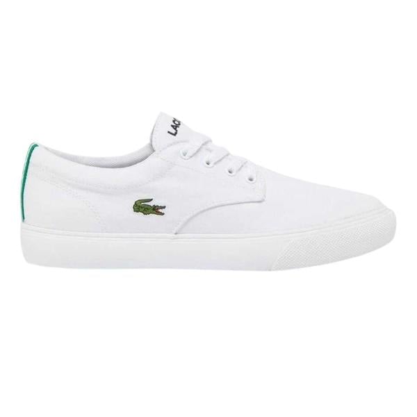 Lacoste Mens Canvas Grip Flat Trainers - White - 