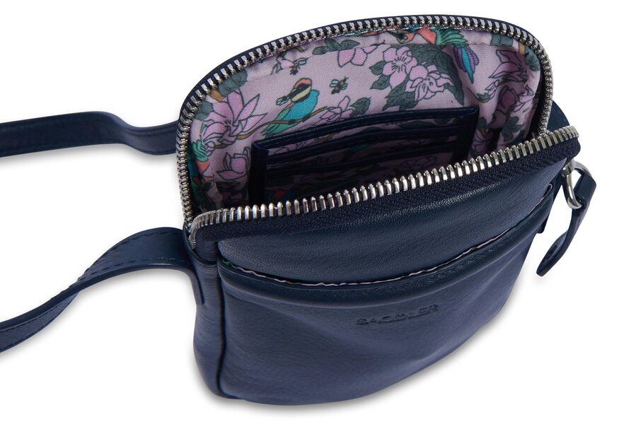 SADDLER "Margot" Real Leather Crossbody Zip Top RFID Phone Pouch - Gift Boxed