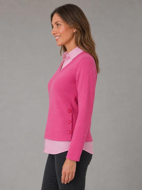 TIGI 2 In 1 Shirt Detail Top