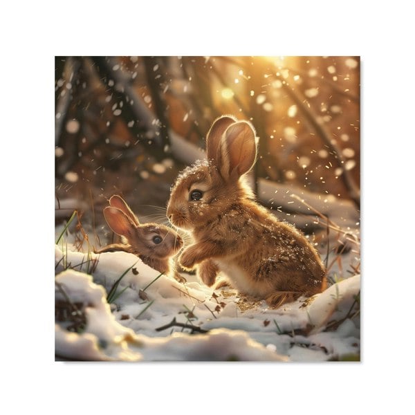 Warren Reed - Designer Winter Woodland Rabbits Kitchen Splashback