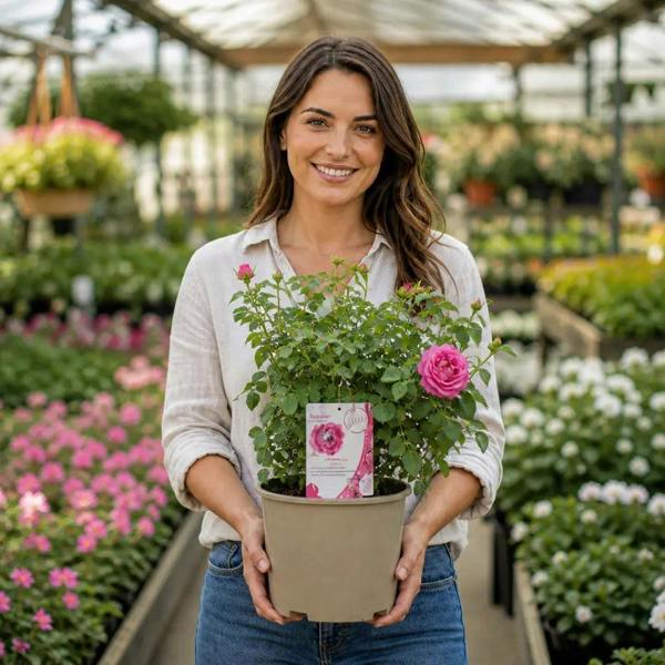 5L Rose Let's Celebrate Dark Pink Rose Bush- Beautiful Flowering Garden Plant