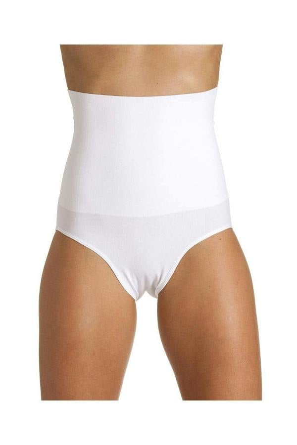 Womens White Seamfree Shapewear Comfort Hi Waisted Control Brief