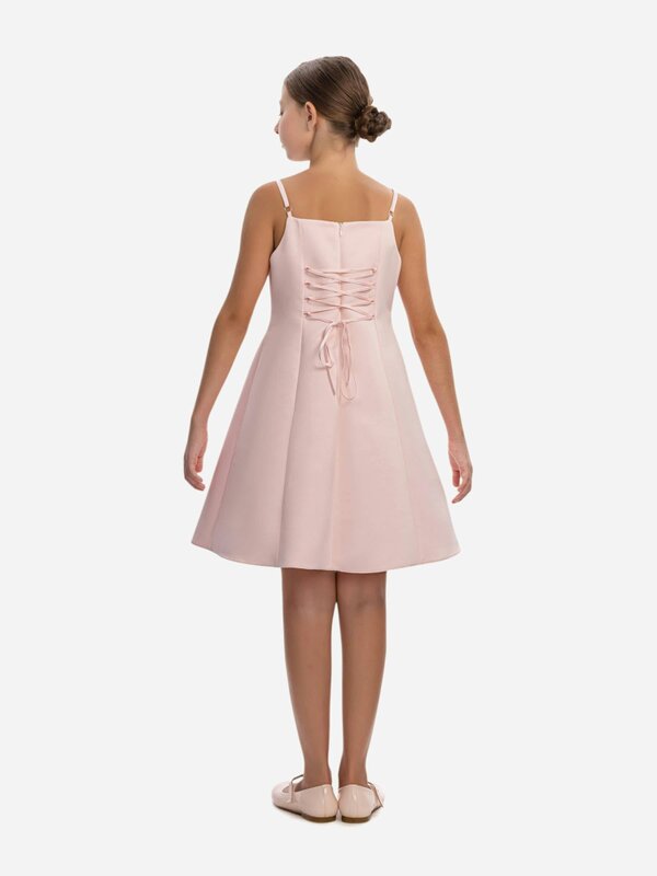 DRESS & Fleur Girls Embellished Flower Dress in Pink
