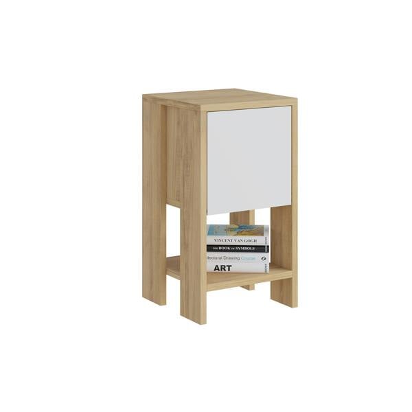 Decortie Ema Modern Bedside Table with Storage Drop-Door Cabinet 30cm Width