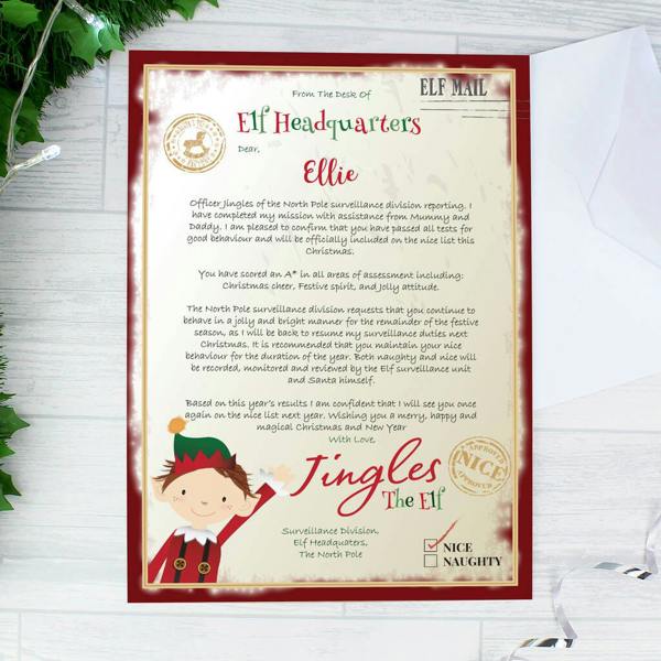 Personalised Elf Surveillance Christmas Letter - lifestyle shot