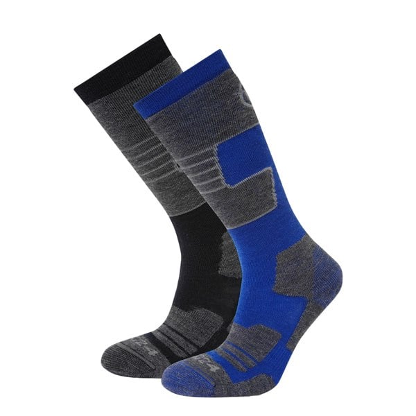 TOG24 Mens Linz Ski Socks (Pack of 2) - Dark Grey/Royal Blue