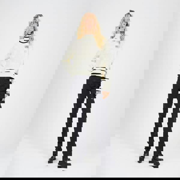 Brave Soul Cream Turtleneck Knitted Jumper with Contrast Trim - Cream Image 3