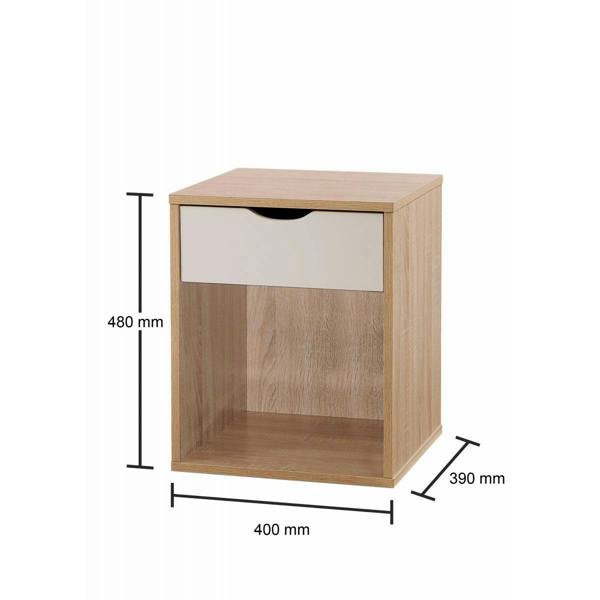 Timber Art Design Alton Bedside Cabinet Bedroom Furniture Nightstand Table 1 Drawer