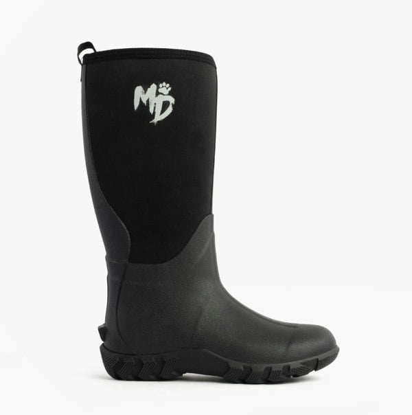 Mud Dogs RUTLAND TALL Neoprene Wellington Boots Black