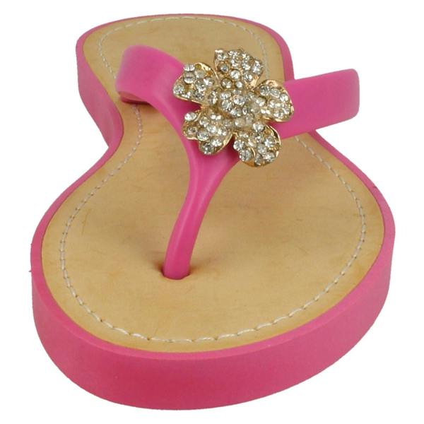 Savannah Ladies Savannah Toe Post Diamante Flower Detail Sandals