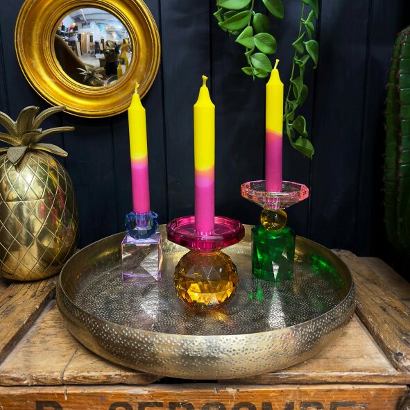 Love Frankie Neon Yellow & Pink Candle