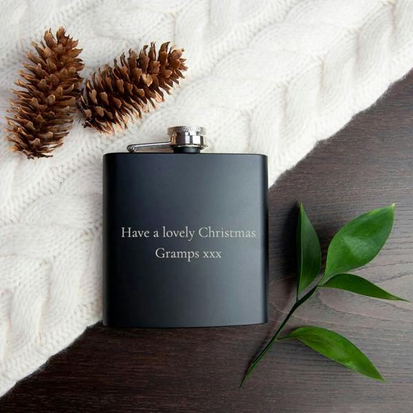 Personalised Merry Christmas Hip Flask - alternative angle