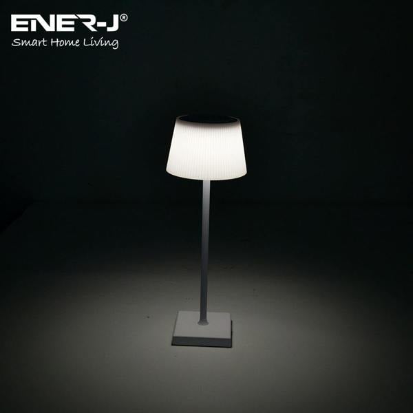 ENER-J Rechargeable Wireless LED Desk Lamp, 4W Dimmable Bedside Table Lamp, CCT Changing, Reading & Study Light, Black