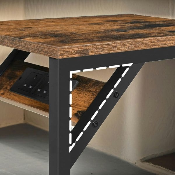 Rafaelo Mobilia C Shaped Table With USB Ports & Power Outlets