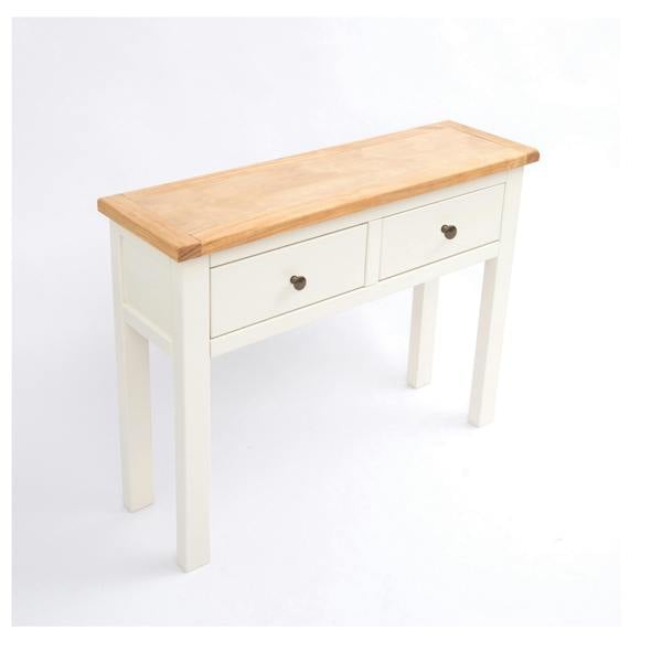 Cabinet Bits Maggiori Off White 2 Drawer Console Table Brass Knob