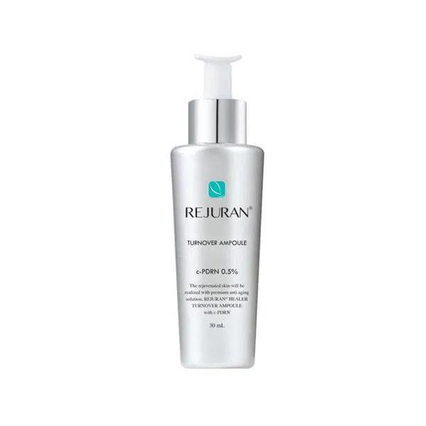 REJURAN Turnover Ampoule – 30ml intensive repair treatment featuring patented c-PDRN DNA technology available at Atelier De Glow UK.