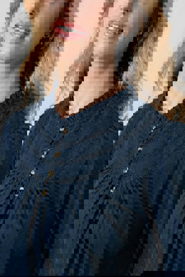 Lily & Me Luna Organic Cotton Blouse Navy