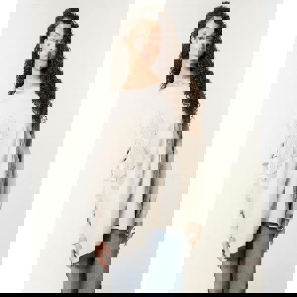 Blue Vanilla Lace Bow Sweat Top