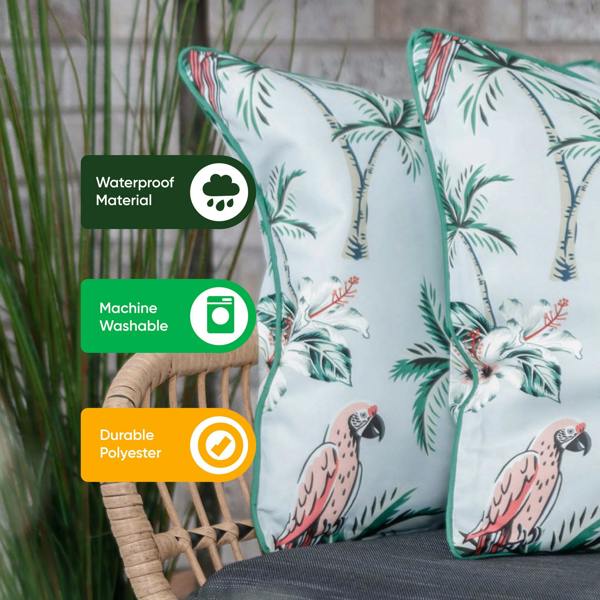 Gardenwize Pair of Outdoor Scatter Cushions – Pink Parrot Design