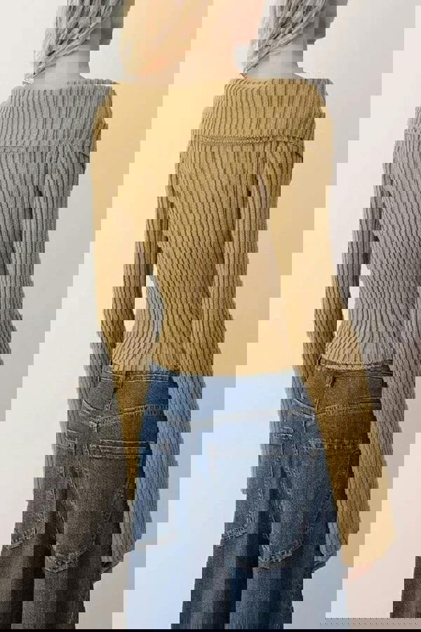 WOVCOR Turn-Down Collar Double Zippered Knit Cardigan