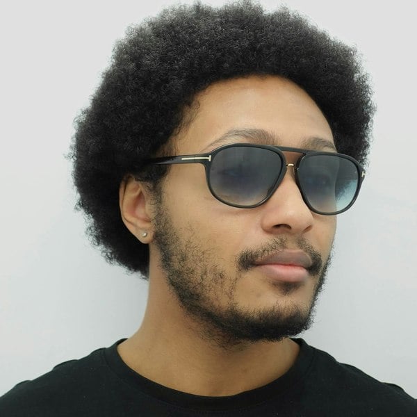 Tom Ford Sunglasses 0447 Jacob 01P Shiny Black Green Gradient