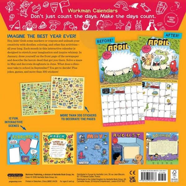 Kids Awesome Activity Calendar 2027, Wall Calendars, Month To View, Family, Gift