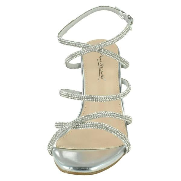 Anne Michelle Ladies Anne Michelle Diamante Ankle Straps High Heel Sandals F12117