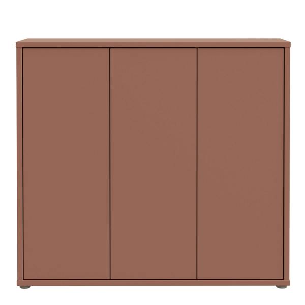 Furniture To Go Alice Springs Shoe Cabinet with 3 Doors Push-to-Open in Terracotta