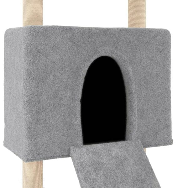 Berkfield Cat Tree with Sisal Scratching Posts Light Grey 153 cm