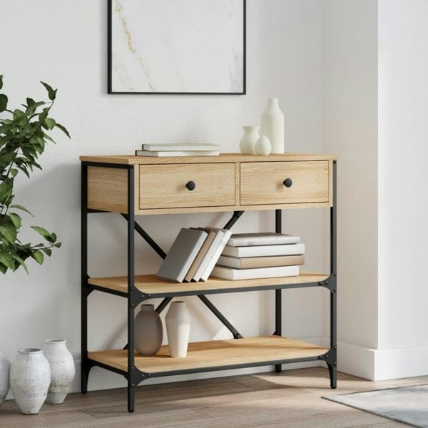 Berkfield Console Table Sonoma Oak 75x34.5x75 cm Engineered Wood