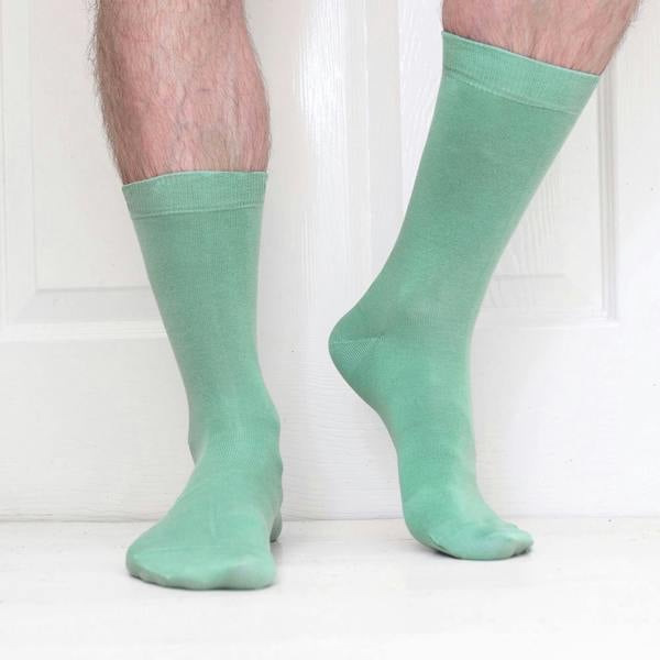 Jemsox Luxury Socks Multipack 3 Pairs / 5-Pairs Green Plain Colour Men's Crew Socks Size 7-12