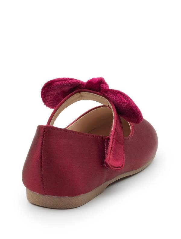 Girls Party Shoes In Wine Red