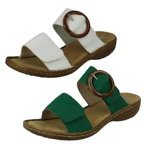 Rieker Ladies Rieker Slip On Adjustable Strap Summer Mules 60894