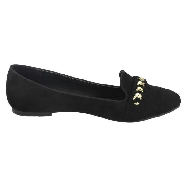 Spot On Ladies Spot On Chain Vamp Ballerinas